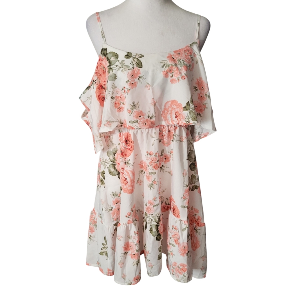 Unbranded Floral Off Shoulder Mini Dress sz XL